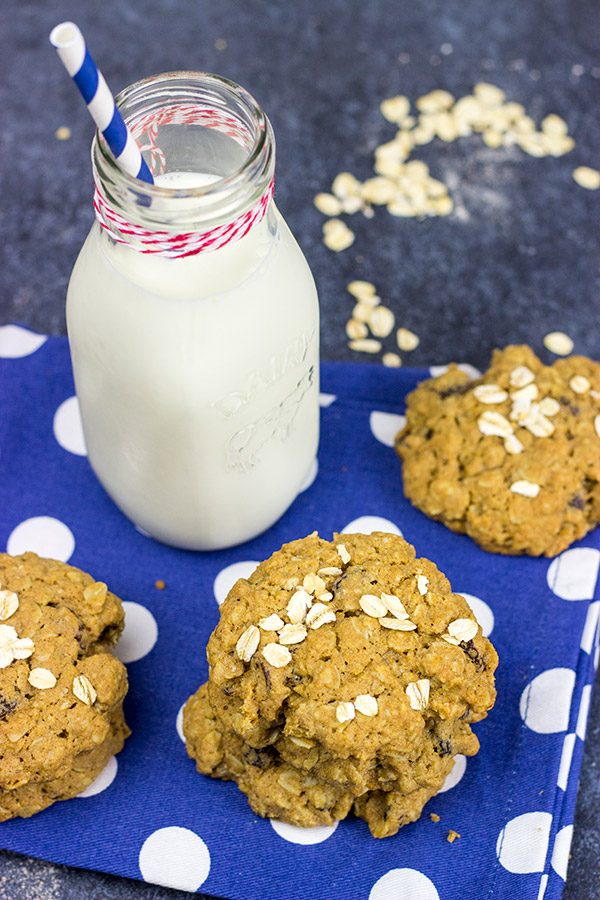 These Whole Wheat Oatmeal Raisin Cookies feature crispy edges and a chewy center...just the way oatmeal raisin cookies should be!