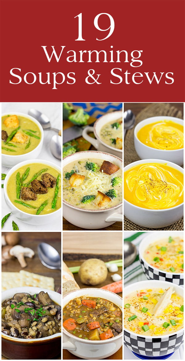 Looking for some inspiration for tasty winter meals?  These 19 Warming Soups and Stews are sure to warm you up!
