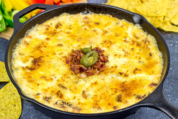 This Creamy Jalapeño Popper Dip is the perfect snack for your Super Bowl appetizer table!