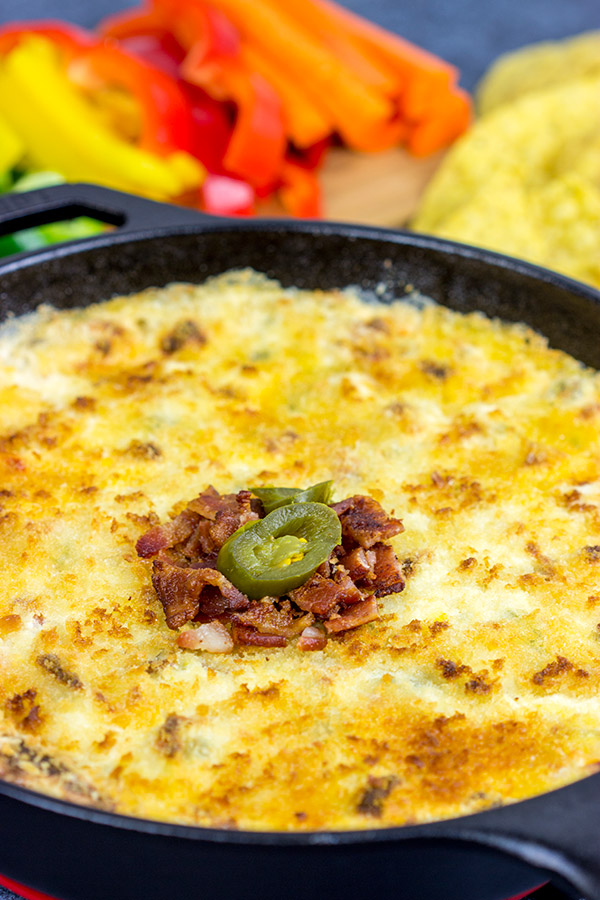 This Creamy Jalapeño Popper Dip is the perfect snack for your Super Bowl appetizer table!