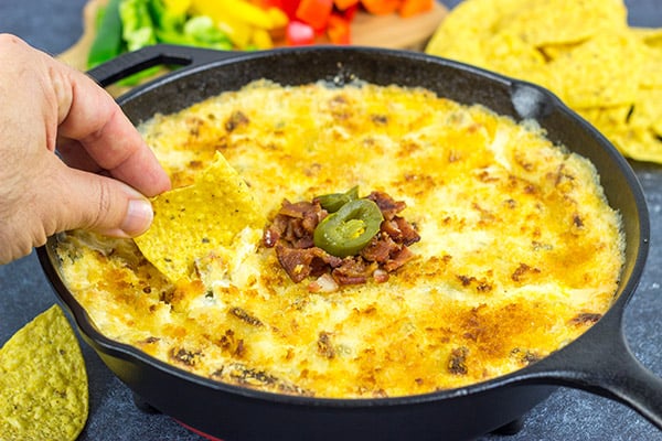 This Creamy Jalapeño Popper Dip is the perfect snack for your Super Bowl appetizer table!