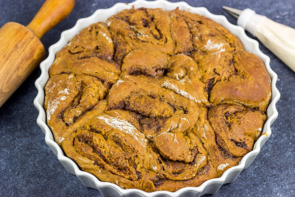 These Overnight Gingerbread Cinnamon Rolls are filled with comforting spices...and perfect for serving during the holidays!