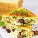 Who says grilled cheese sandwiches are only for lunch or dinner?  This 3-Cheese Breakfast Grilled Cheese will give you a good reason to hop out of bed on a cold, winter morning!