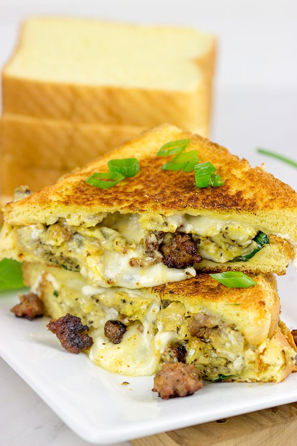 Who says grilled cheese sandwiches are only for lunch or dinner? This 3-Cheese Breakfast Grilled Cheese will give you a good reason to hop out of bed on a cold, winter morning!
