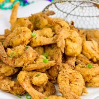 Celebrate Mardi Gras in style this year with a batch of this Cajun Fried Shrimp + Spicy Dipping Sauce!