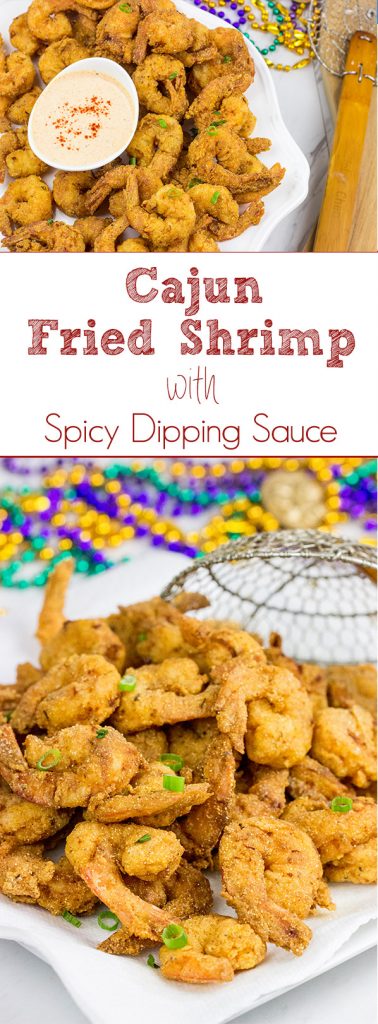 Celebrate Mardi Gras in style this year with a batch of this Cajun Fried Shrimp + Spicy Dipping Sauce!