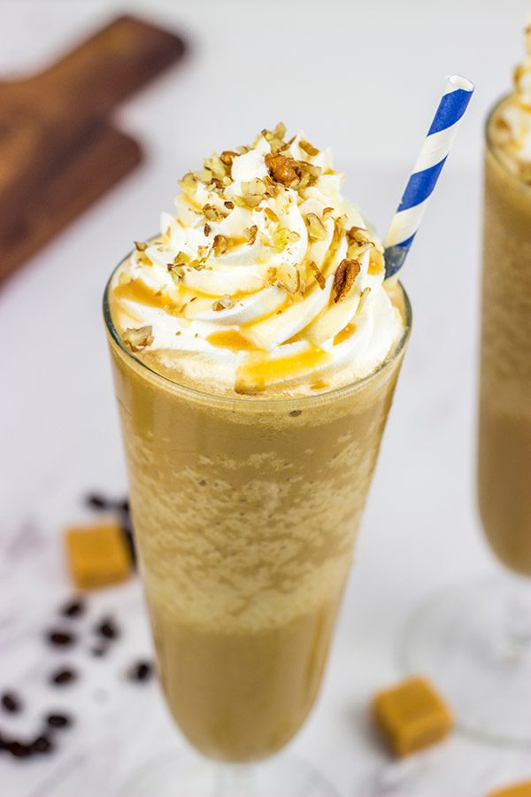 The deep flavors of caramel, maple and coffee make this Caramel Maple Frappe one delicious afternoon treat!