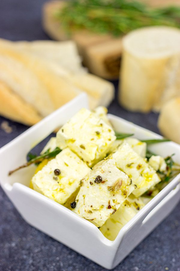 This Marinated Feta makes for a great holiday appetizer or light dinner! Pop open a bottle of wine and share this one with friends!
