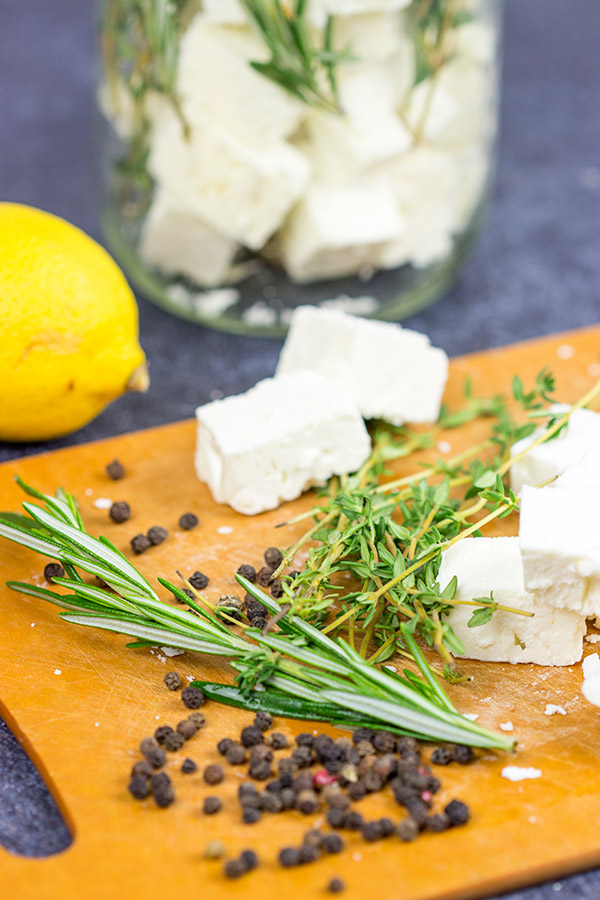 This Marinated Feta makes for a great holiday appetizer or light dinner!  Pop open a bottle of wine and share this one with friends!