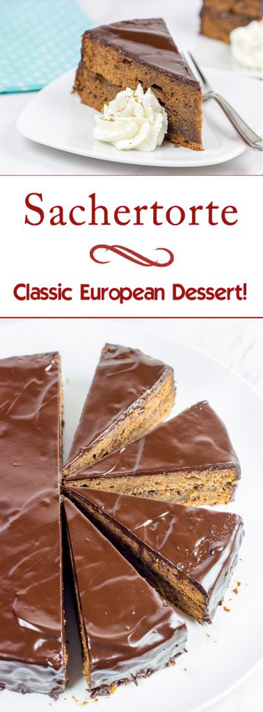 The Sachertorte is a classic European dessert featuring chocolate cake brushed with an apricot jam and then glazed with more chocolate! Grab a slice and a mug of coffee or tea for dessert tonight!