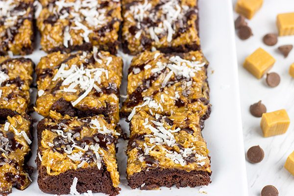 Inspired by the classic Girl Scout Cookie flavor, these Samoa Brownies are one of our favorite sweet treats!
