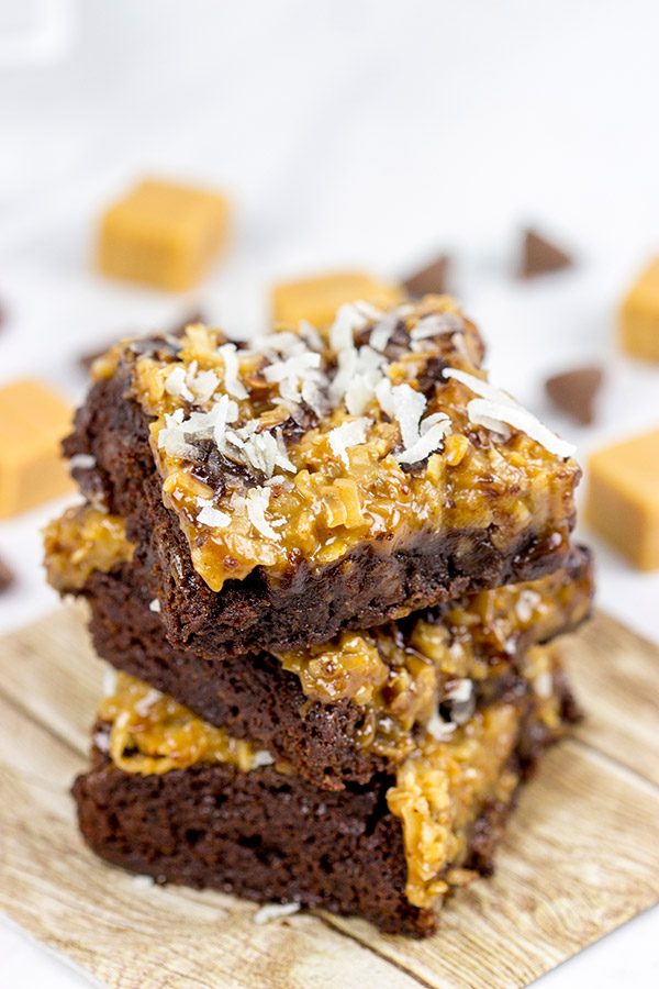 Inspired by the classic Girl Scout Cookie flavor, these Samoa Brownies are one of our favorite sweet treats!