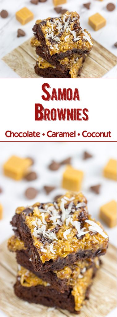 Inspired by the classic Girl Scout Cookie flavor, these Samoa Brownies are one of our favorite sweet treats!