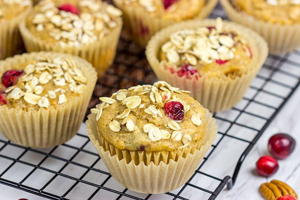 Packed with fresh cranberries, these Cranberry Oat Muffins are a delicious way to start a chilly morning during the holidays!
