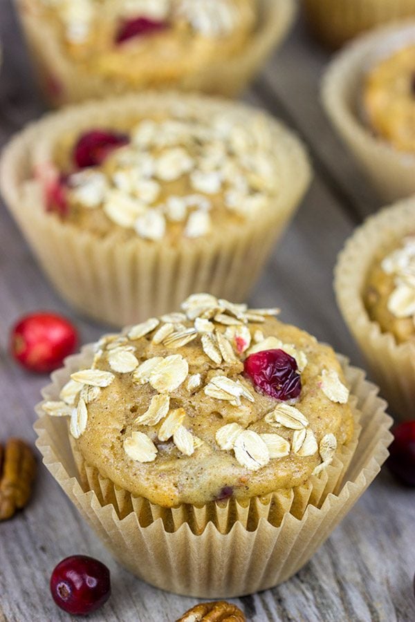 Packed with fresh cranberries, these Cranberry Oat Muffins are a delicious way to start a chilly morning during the holidays!
