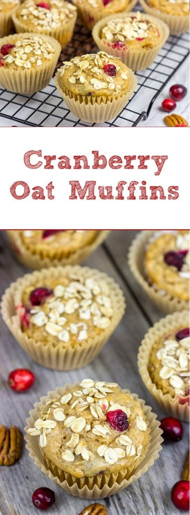 Packed with fresh cranberries, these Cranberry Oat Muffins are a delicious way to start a chilly morning during the holidays!