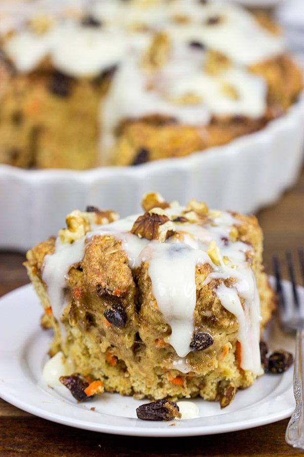These Easy Carrot Cake Cinnamon Rolls are perfect for breakfast...especially when topped with a cream cheese frosting!