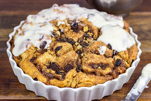 These Easy Carrot Cake Cinnamon Rolls are perfect for breakfast...especially when topped with a cream cheese frosting!
