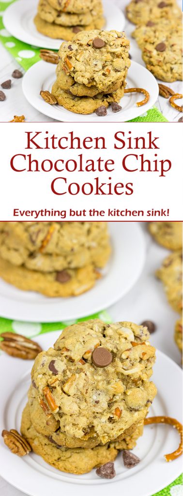 If a good chocolate chip cookie is a thing of beauty, then these Kitchen Sink Chocolate Chip Cookies are gorgeous!