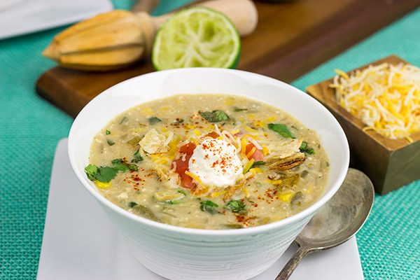 This Slow Cooker White Chicken Chili is perfect for cold winter days.  A good squeeze or two of fresh lime juice adds a delicious boost of flavor to this recipe!