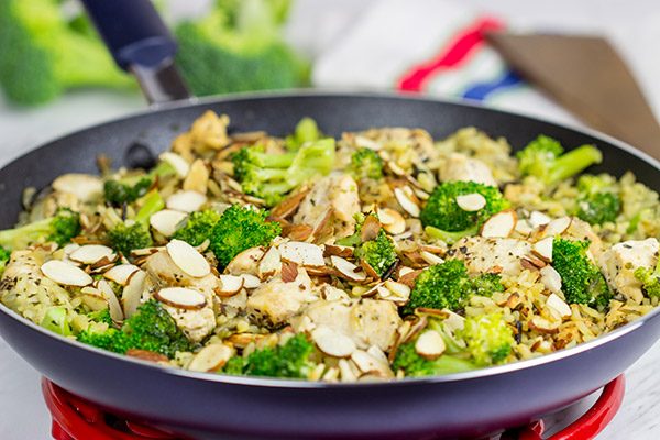 Looking for an easy weeknight meal?  This Chicken, Broccoli and Wild Rice Skillet is the perfect solution!