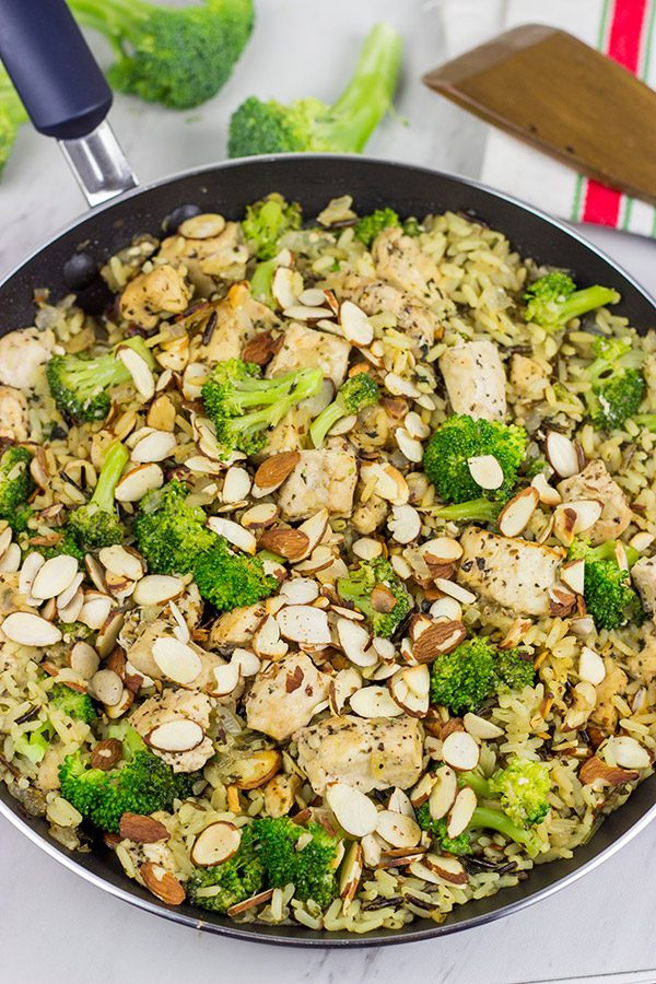Looking for an easy weeknight meal?  This Chicken, Broccoli and Wild Rice Skillet is the perfect solution!