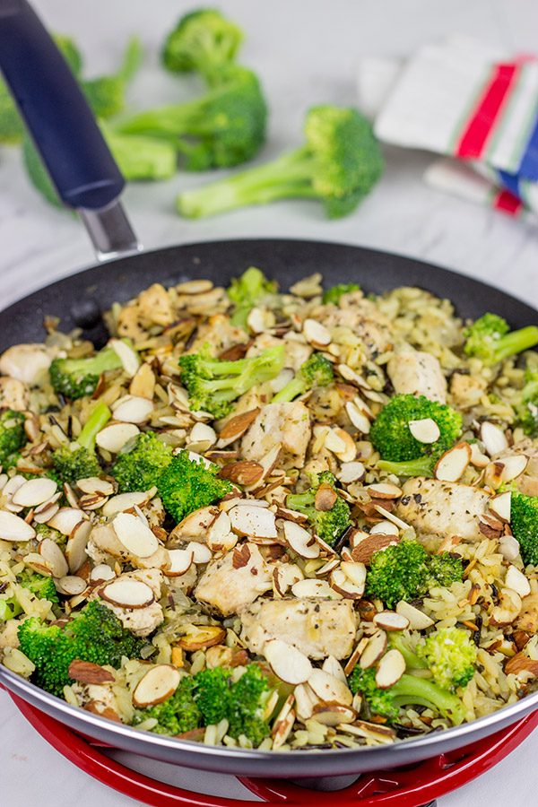 Looking for an easy weeknight meal?  This Chicken, Broccoli and Wild Rice Skillet is the perfect solution!
