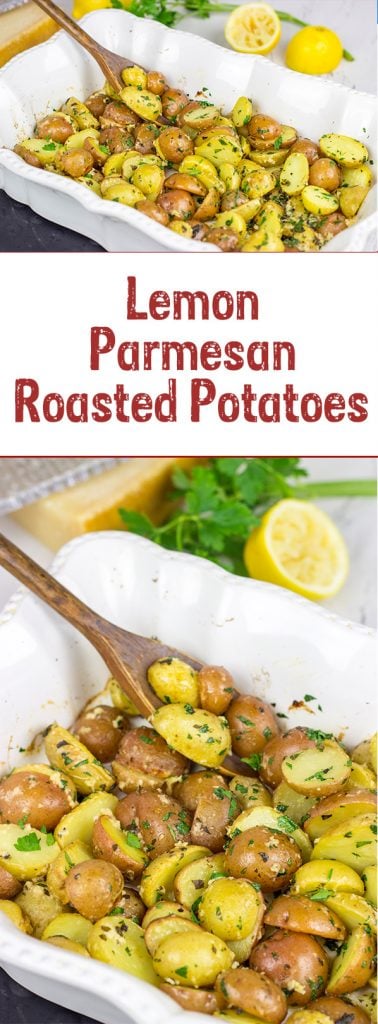 Looking for a tasty new dinner side dish? These Lemon Parmesan Roasted Potatoes are easy...and packed with flavor!
