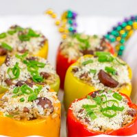 With Mardi Gras approaching, it's time for some Cajun comfort food. It's time for some Red Beans and Rice Stuffed Peppers!