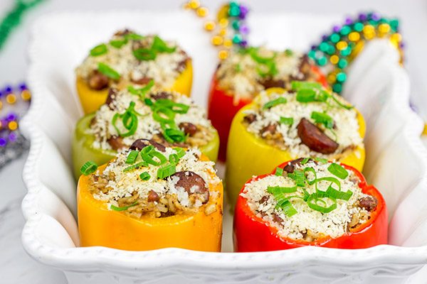 With Mardi Gras approaching, it's time for some Cajun comfort food.  It's time for some Red Beans and Rice Stuffed Peppers!
