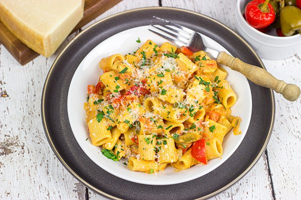 An upstate New York classic, Chicken Riggies are a delicious twist for pasta night!