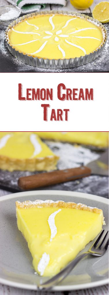 This Lemon Cream Tart is a packed with flavor, and it's the perfect dessert for a warm spring day!