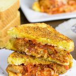 This Meatball Parm Grilled Cheese is pretty much spaghetti and meatballs...in sandwich form!