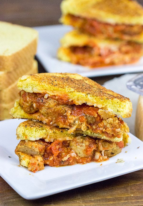 This Meatball Parm Grilled Cheese is pretty much spaghetti and meatballs...in sandwich form!
