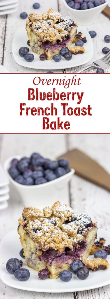 This Overnight Blueberry French Toast Bake is a fun (and easy) breakfast to serve on a lazy weekend morning!