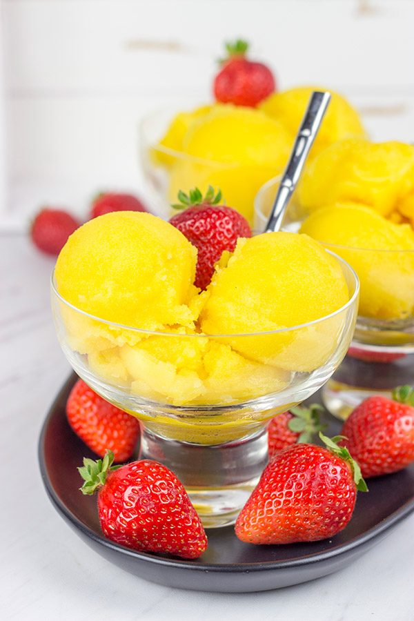 This Passion Fruit Sorbet is a dairy-free treat that's perfectly refreshing for warm summer days!