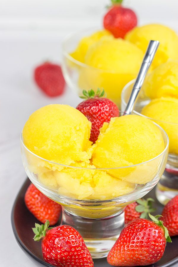 This Passion Fruit Sorbet is a dairy-free treat that's perfectly refreshing for warm summer days!