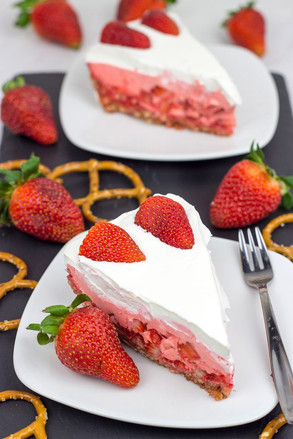 This Strawberry Pretzel Pie is a throwback to a classic recipe...but with a twist!  It's also an excellent dessert to serve at a summer picnic!