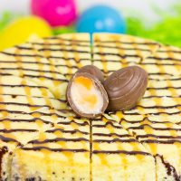 Get into the Easter spirit with a slice of this Cadbury Creme Egg Cheesecake! It's a dessert that everybunny will enjoy!