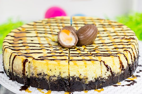 Get into the Easter spirit with a slice of this Cadbury Creme Egg Cheesecake!  It's a dessert that everybunny will enjoy!