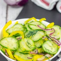 This Cold Cucumber Salad is an easy and healthy side dish that pairs really well with your summer grilling recipes!