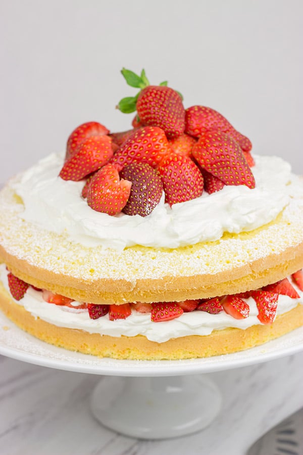 A slice of this Fresh Strawberry Cake is a wonderful (and tasty!) way to end a warm summer day!