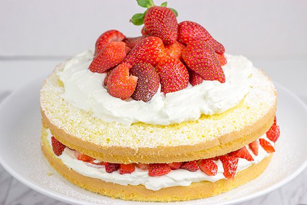 A slice of this Fresh Strawberry Cake is a wonderful (and tasty!) way to end a warm summer day!