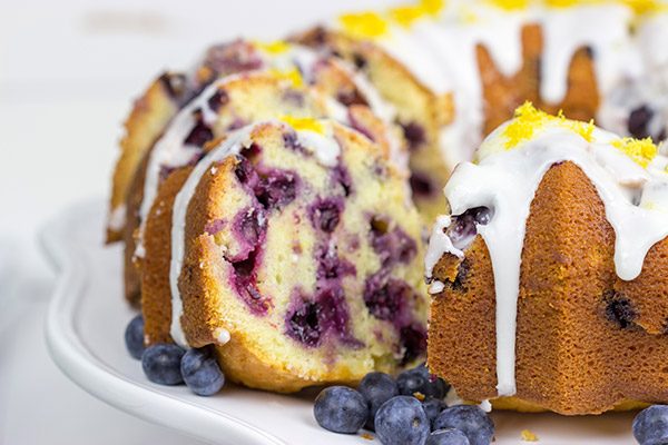 This Lemon Blueberry 7UP Pound Cake is packed with bright lemony flavor...and it's a great dessert for warm Spring days!