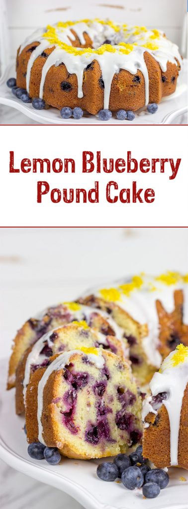 This Lemon Blueberry 7UP Pound Cake is packed with bright lemony flavor...and it's a great dessert for warm Spring days!
