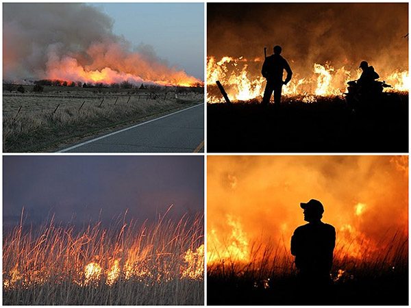Pasture burning in Kansas