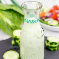 This Creamy Cucumber Dill Dressing is a quick and easy dressing for fresh summer chopped salads!