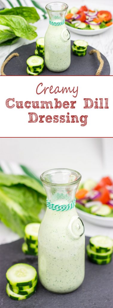 This Creamy Cucumber Dill Dressing is a quick and easy dressing for fresh summer chopped salads!