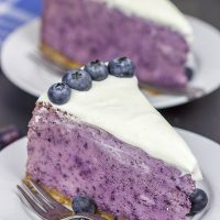 This Fresh Blueberry Cheesecake is packed with fresh summer blueberries...and it's a fun dessert to serve on a warm summer evening!