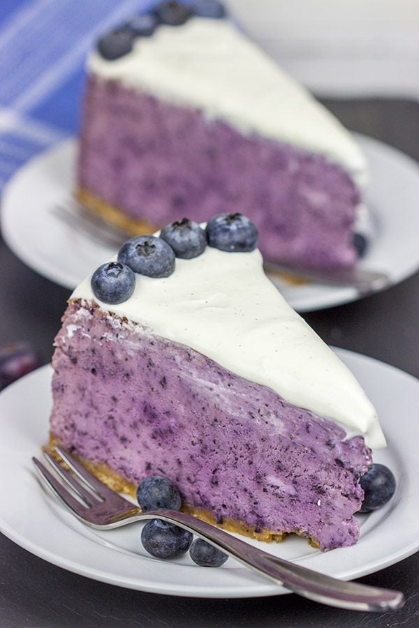 This Fresh Blueberry Cheesecake is packed with fresh summer blueberries...and it's a fun dessert to serve on a warm summer evening!